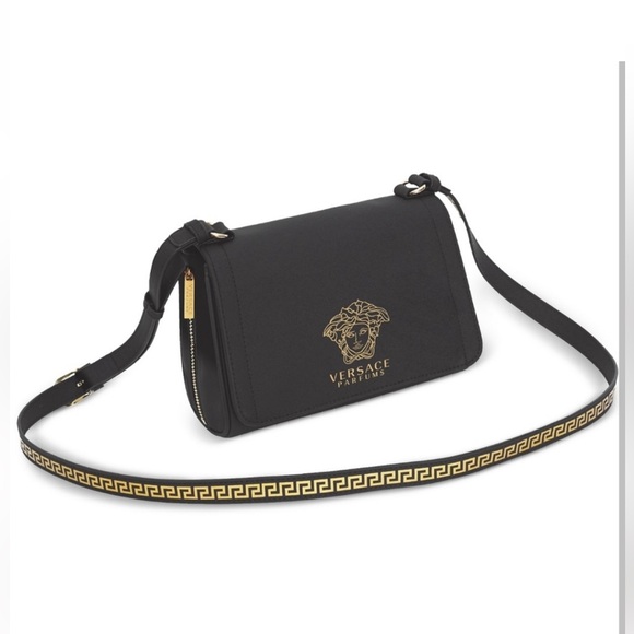 Versace Handbags - Versace Black and Gold Crossbody Bag